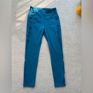 CALIA Stay Powerful Teal High Rise Leggings Size S 7/8 Mesh Pockets